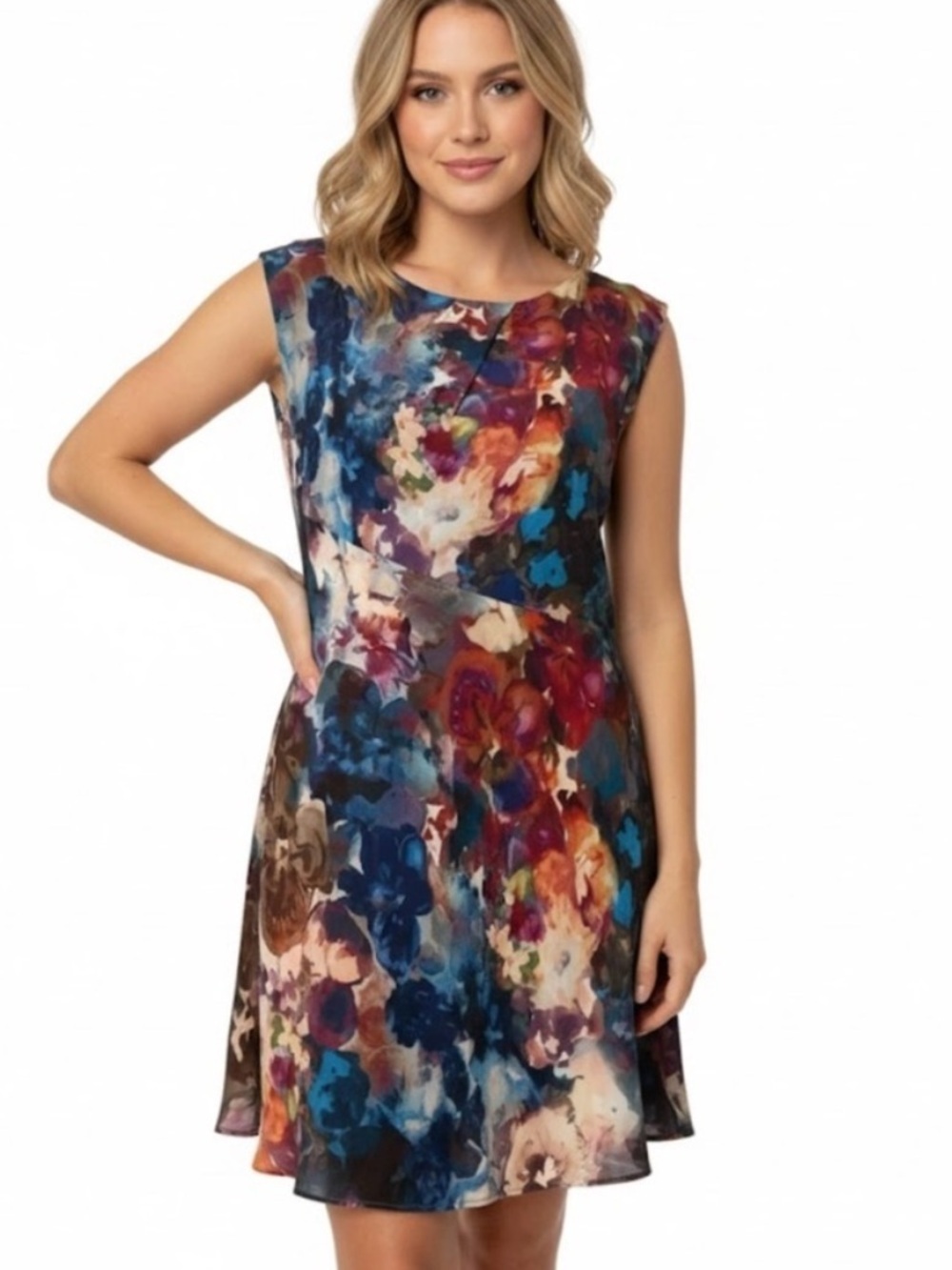 Suzi Chin for Maggy Boutique Floral Watercolor Dress Size 2